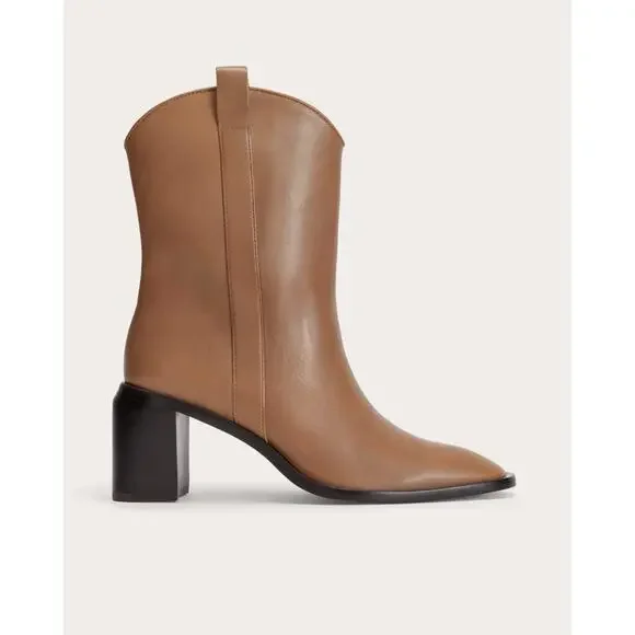 NEW Everlane The Outlaw Boot Saddle Brown Leather Boots Size 8 - Picture 2 of 8